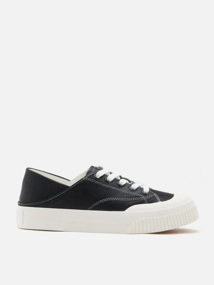 PAZZION, Binx Two-Way Leather Sneakers, Black