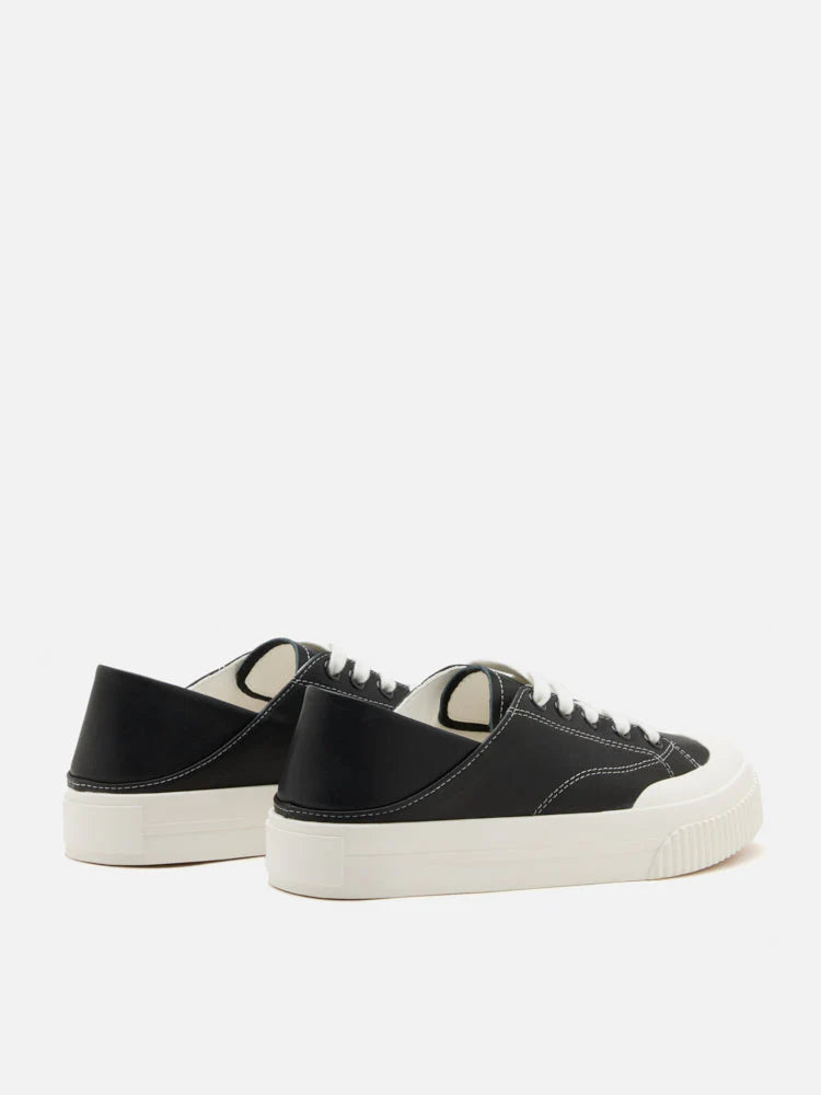 PAZZION, Binx Two-Way Leather Sneakers, Black