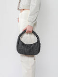 PAZZION, Bonnie Braided Denim Shoulder Bag, Black