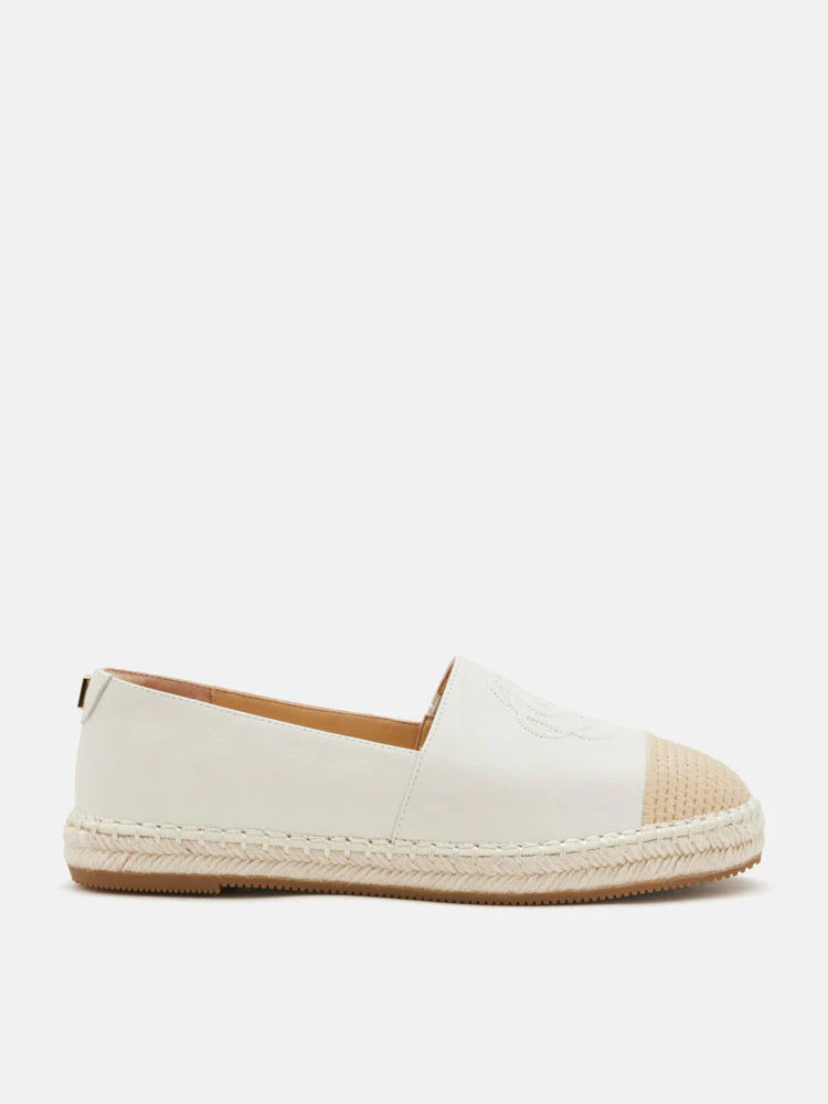 PAZZION, Brea Embossed Espadrille Flats, Beige