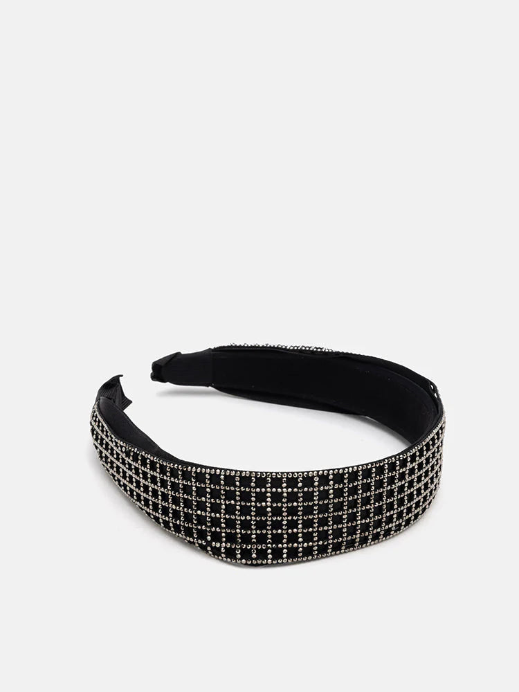 PAZZION, Britney Rhinestone Hair Band, Black