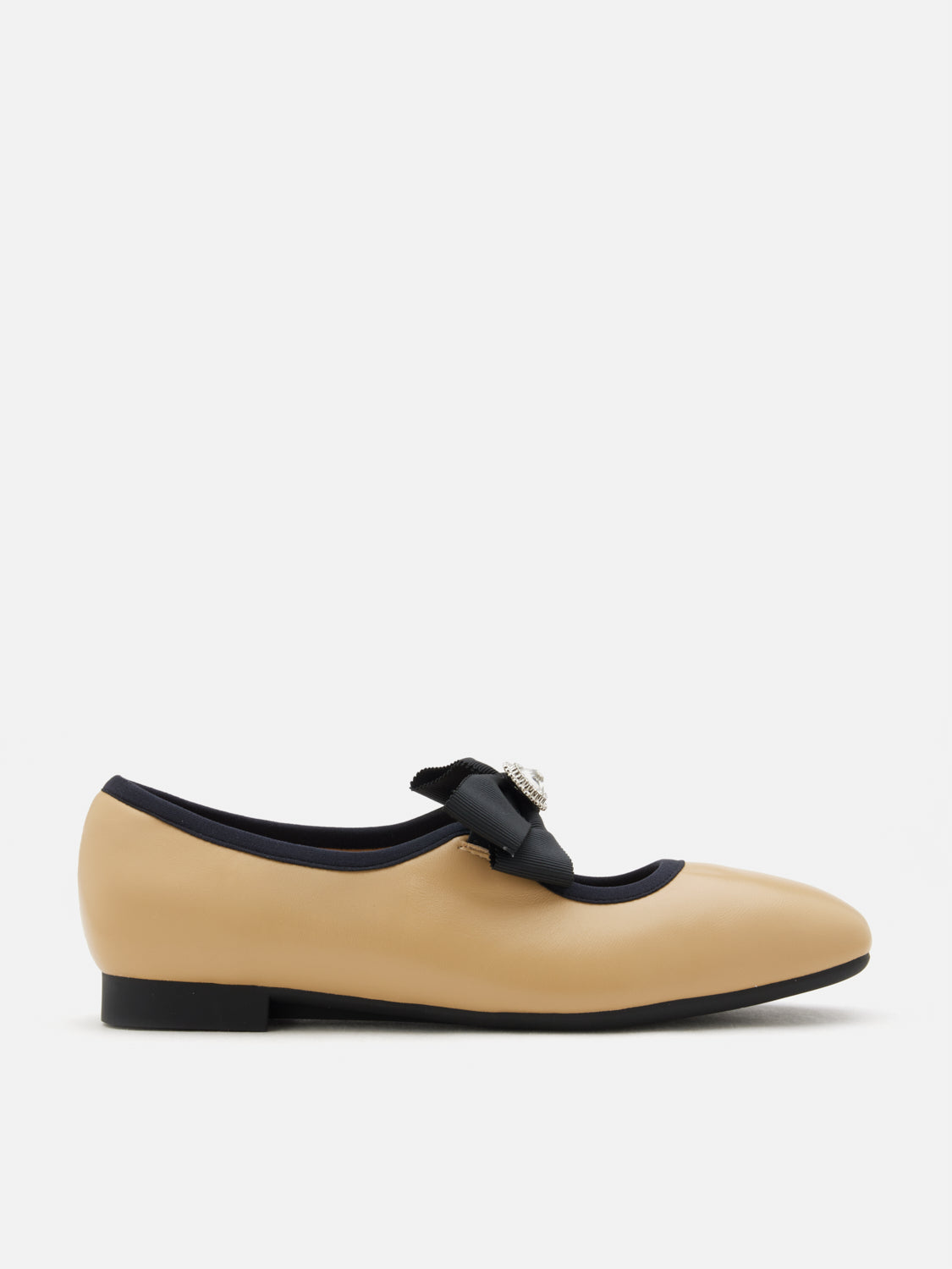 PAZZION, Camilla Diamante Bow Flats, Almond