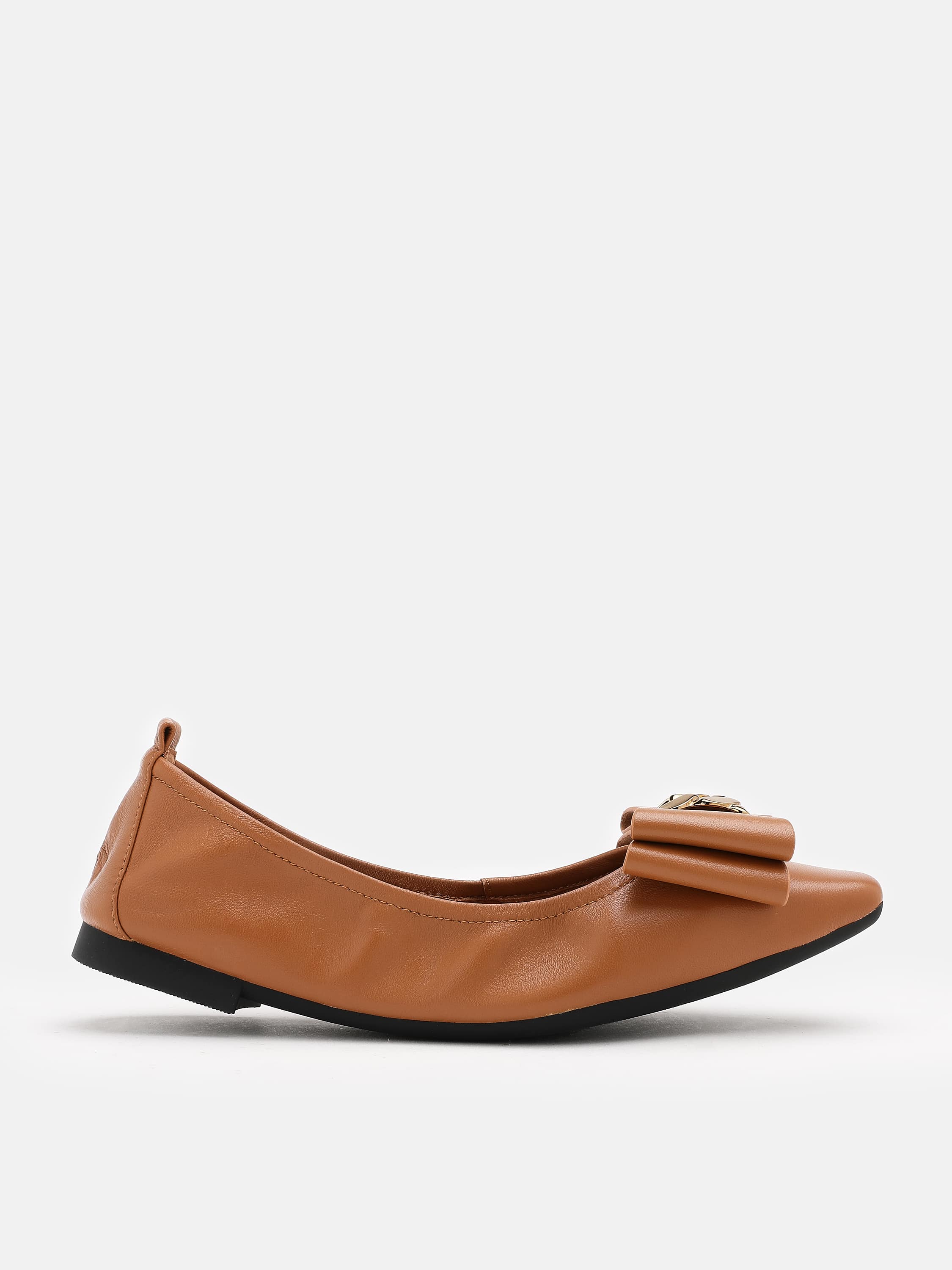 PAZZION, Candace Pop of Bow Square Toe Flats, Camel