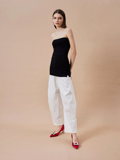 PAZZION, Cara Crystal Embellished Silk Heels, Red