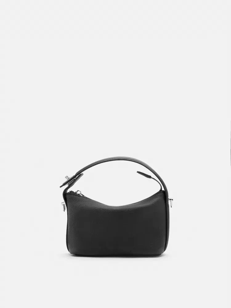 PAZZION, Cara Twist Lock Handle Bag, Black