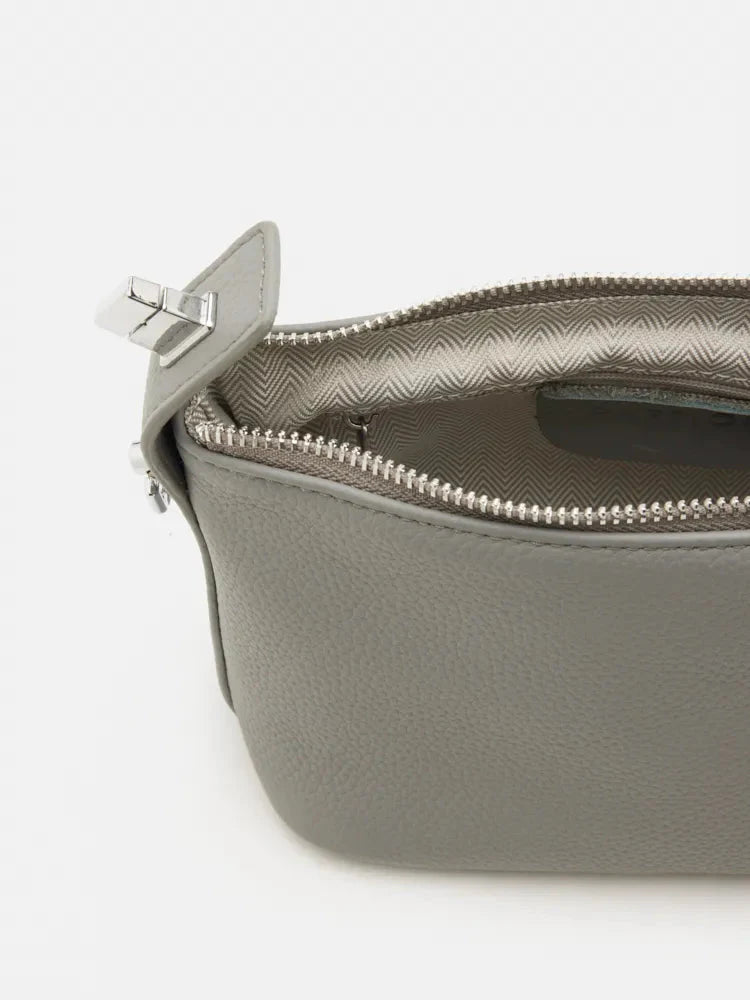 PAZZION, Cara Twist Lock Handle Bag, Grey