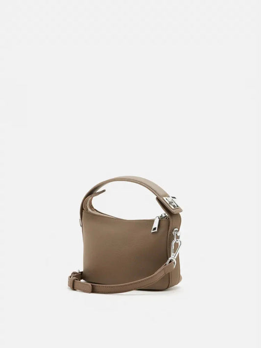 PAZZION, Cara Twist Lock Handle Bag, Khaki