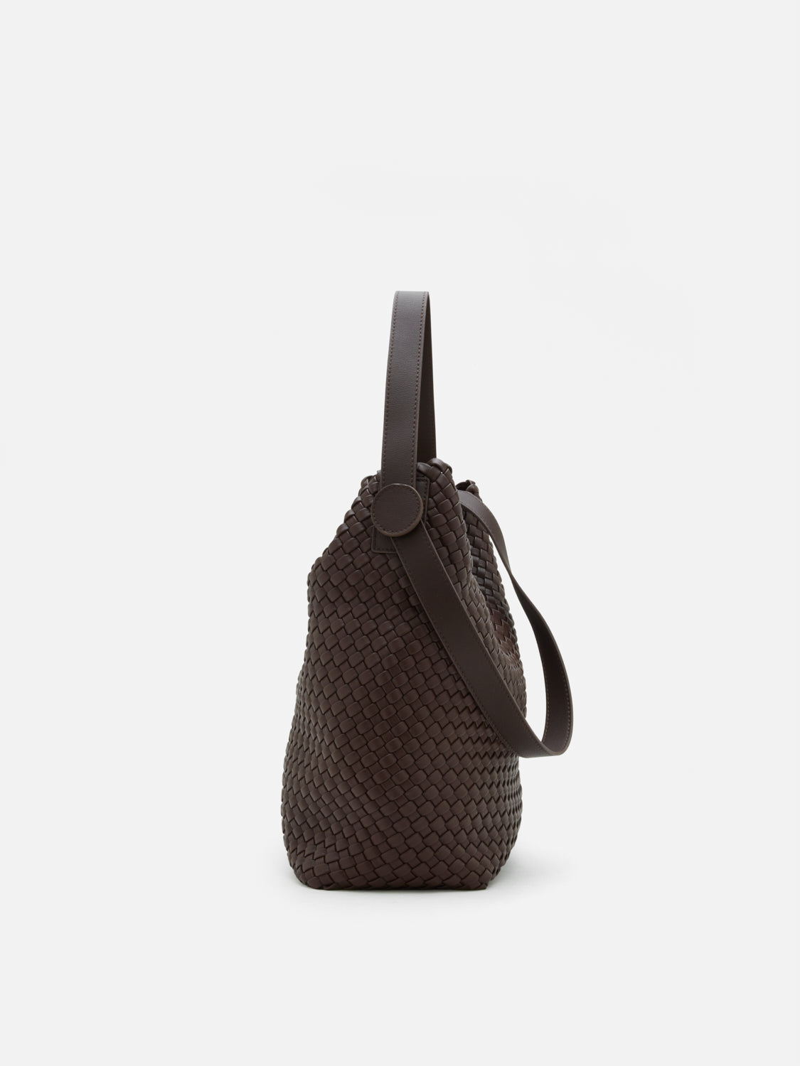 PAZZION, Cara Woven Bag, Dark Brown