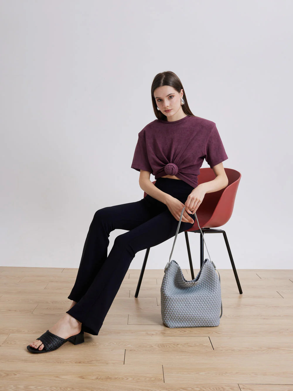 PAZZION, Cara Woven Bag, Grey