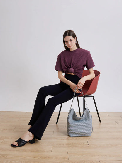 PAZZION, Cara Woven Bag, Grey