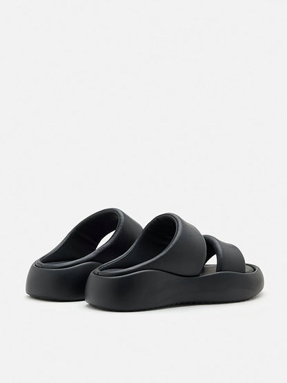 PAZZION, Caressa Double-Strap Slides, Black