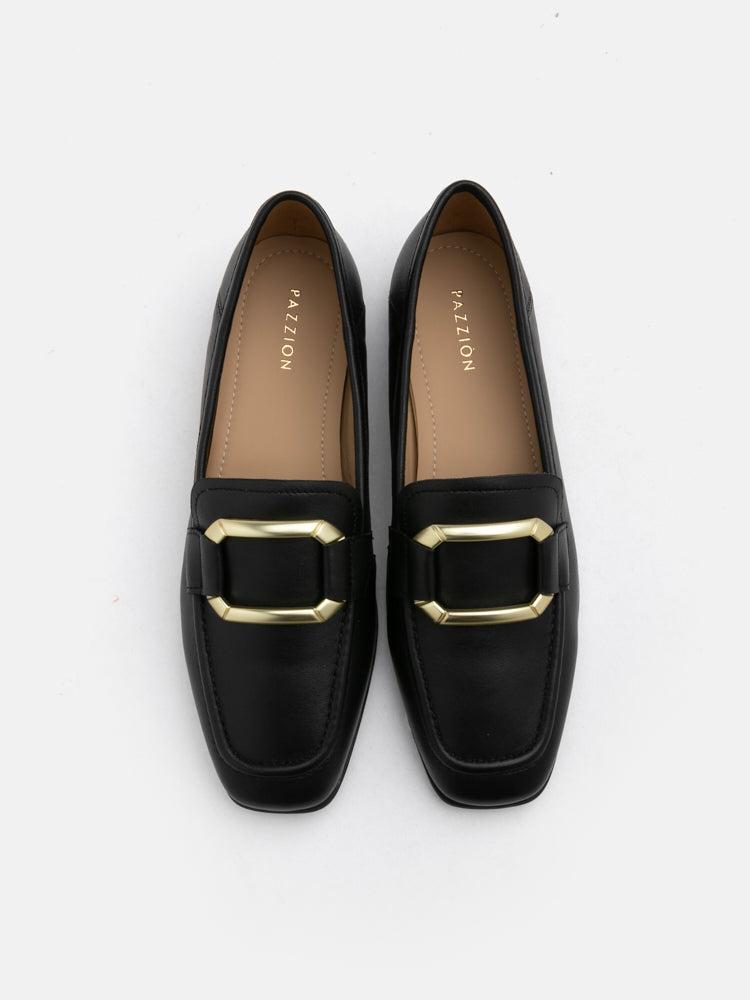 PAZZION, Cariad Loafer Flats, Black