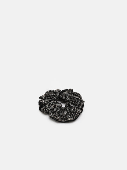 PAZZION, Cassandra Mesh Scrunchie, Black