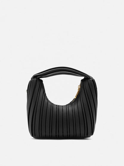 PAZZION, Celia Pleated Bag, Black