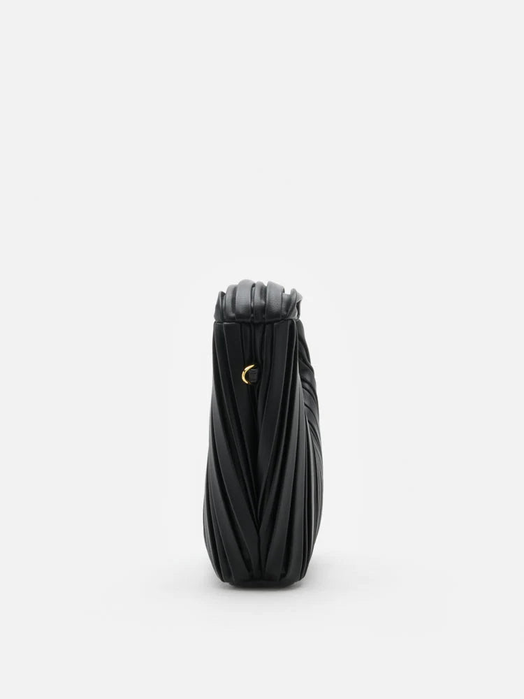 PAZZION, Celia Pleated Bag, Black