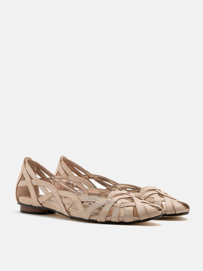 PAZZION, Celina Strappy Flats, Gold