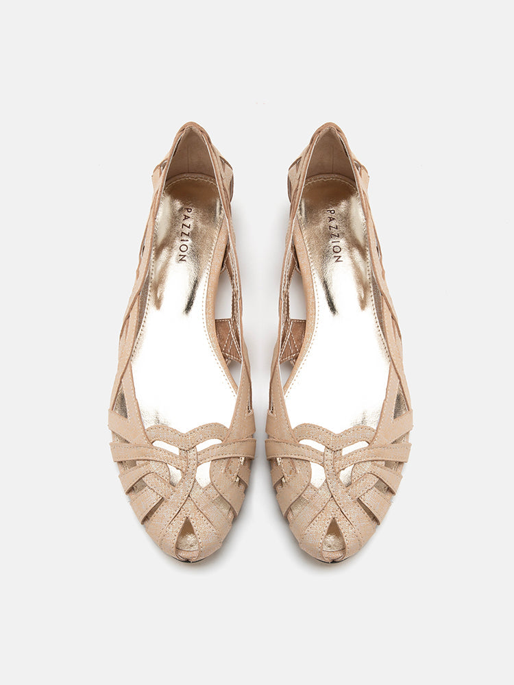 PAZZION, Celina Strappy Flats, Gold