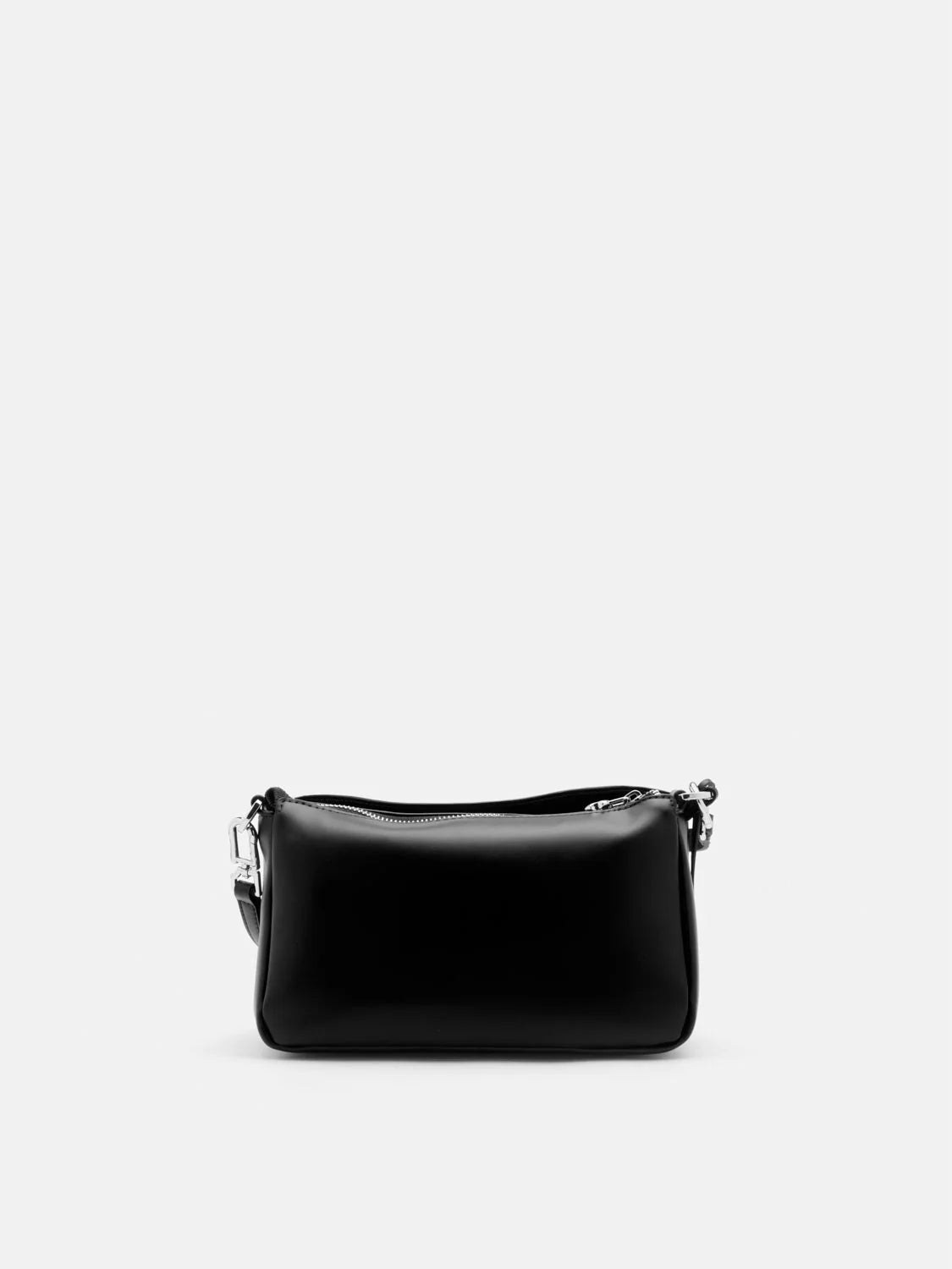 PAZZION, Ceralyn Twist Lock Shoulder Bag, Black