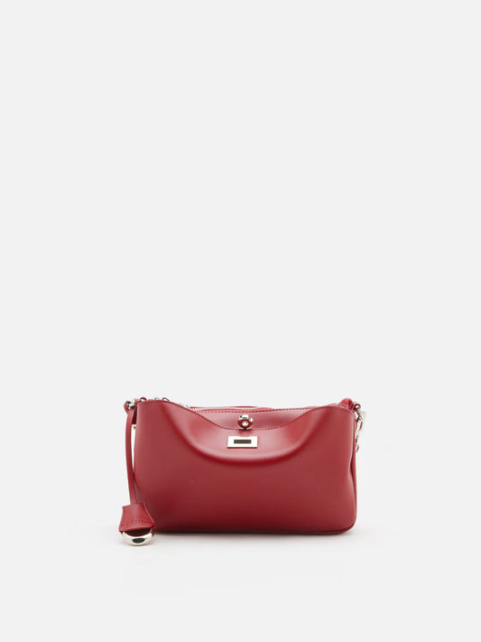 PAZZION, Ceralyn Twist Lock Shoulder Bag, Red