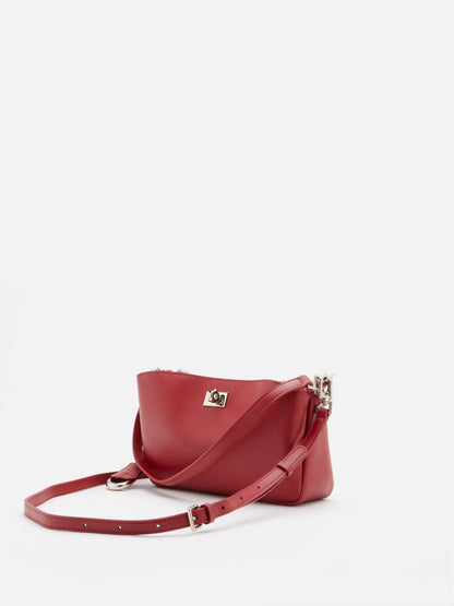 PAZZION, Ceralyn Twist Lock Shoulder Bag, Red