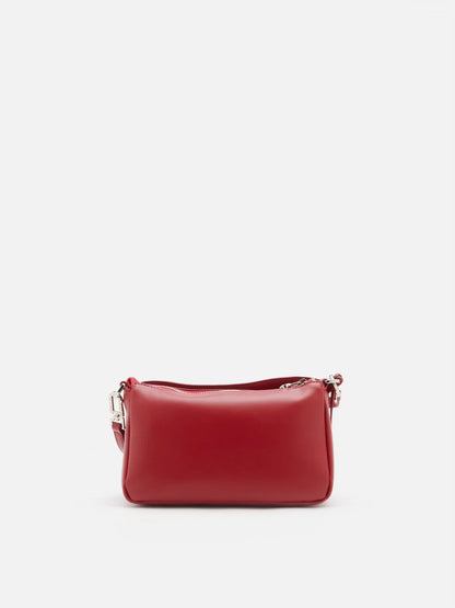 PAZZION, Ceralyn Twist Lock Shoulder Bag, Red