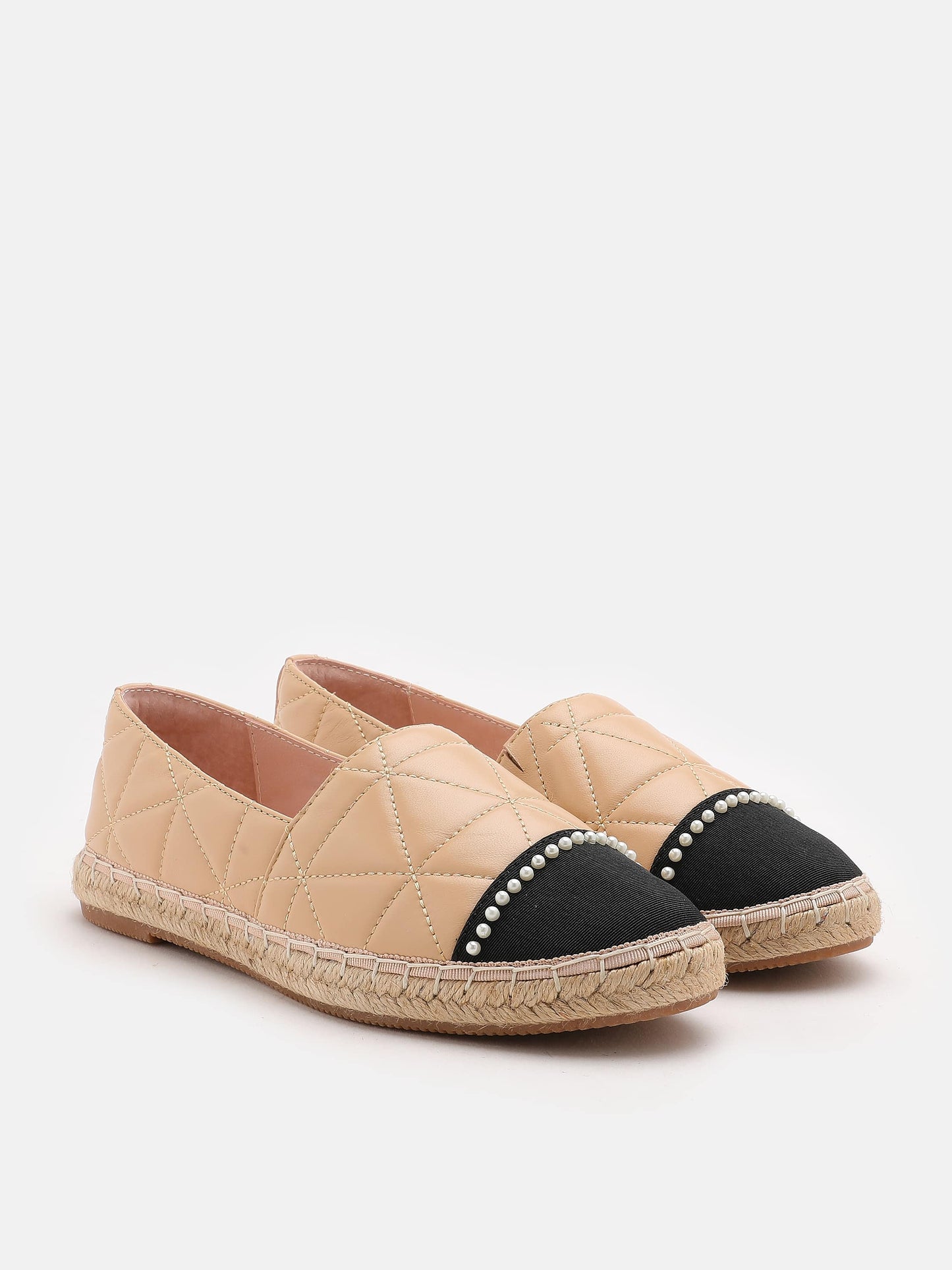 PAZZION, Chiara Leather Espadrilles, Almond