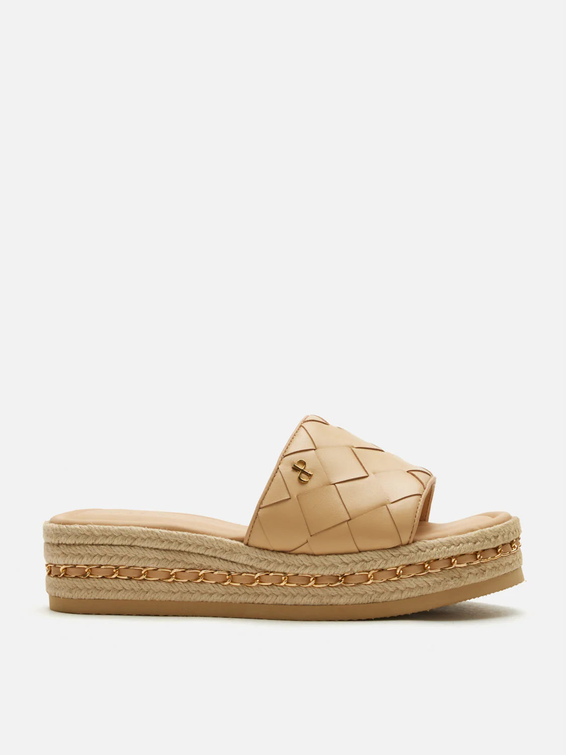 PAZZION, Clare Woven Slides, Almond