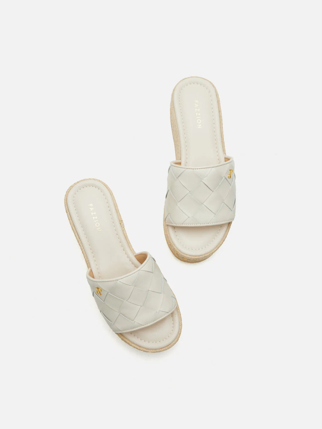 PAZZION, Clare Woven Slides, Beige