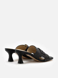 PAZZION, Cora Penny-Slot Heel Sandals, Black