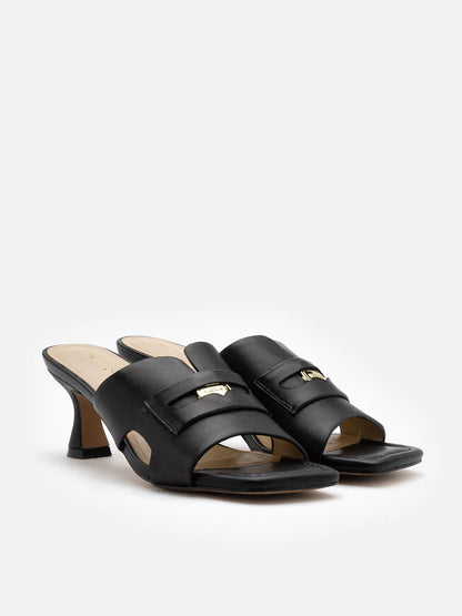 PAZZION, Cora Penny-Slot Heel Sandals, Black