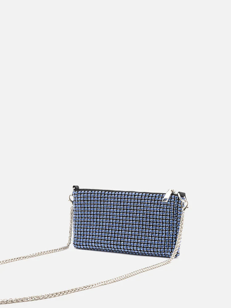 PAZZION, Coraline Diamante Crossbody Sling Bag, Blue