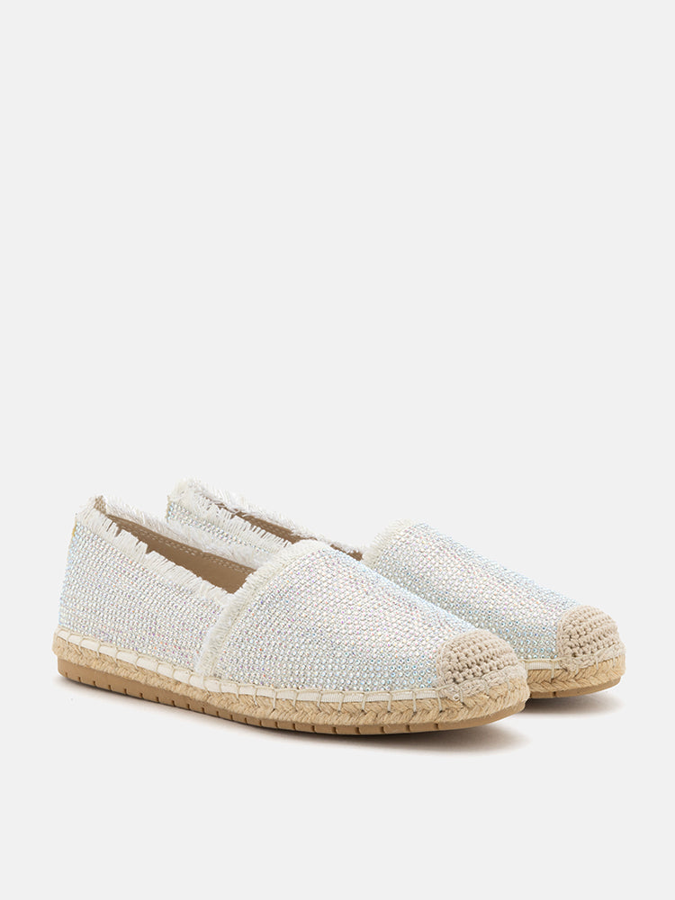 PAZZION, Cordelia Iridescent Espadrilles, Beige