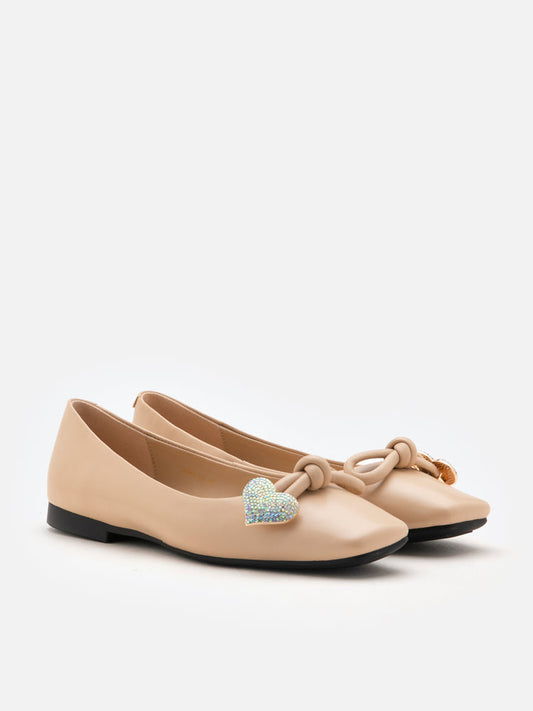 PAZZION, Cupid Toebox Square Ballerinas, Almond