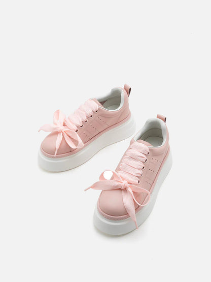 PAZZION, Dana Bow Tie Sneakers, Pink