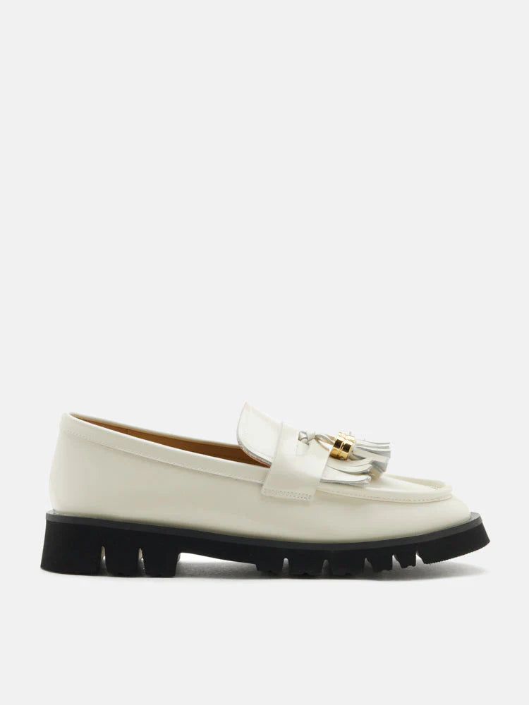 PAZZION, Danielle Tassel Loafers, Beige