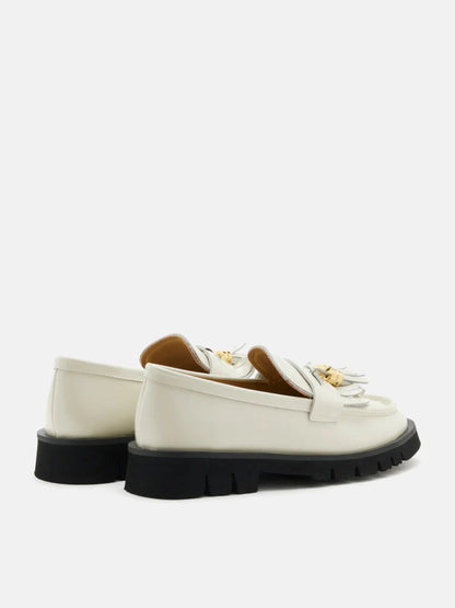 PAZZION, Danielle Tassel Loafers, Beige