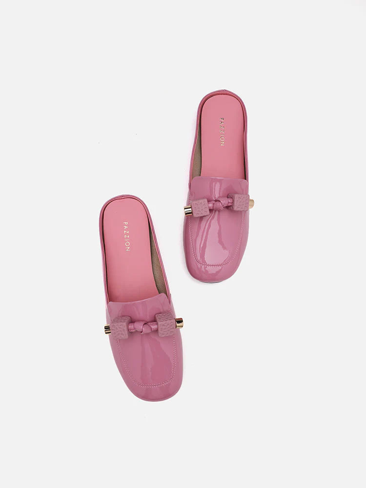 PAZZION, Delphine Patent Mules, Pink