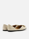 PAZZION, Desiree Buckled Patent Covered Flats, White