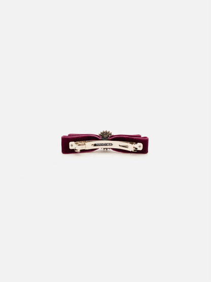 PAZZION, Destiny Diamante Bow Hair Clip, Wine