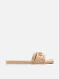 PAZZION, Dione Braided Horsebit Sandals, Almond