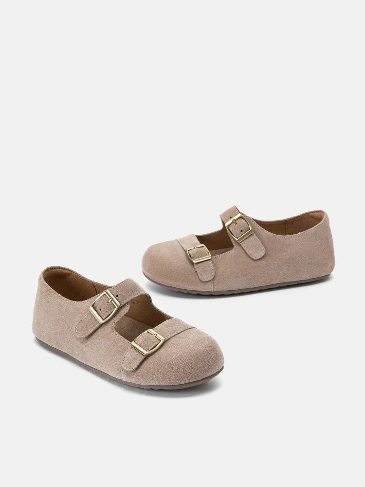 PAZZION, Dora Suede Mary Janes, Almond