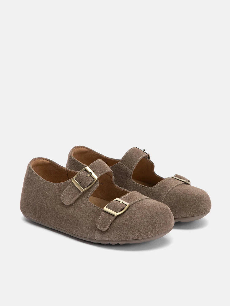 PAZZION, Dora Suede Mary Janes, Khaki