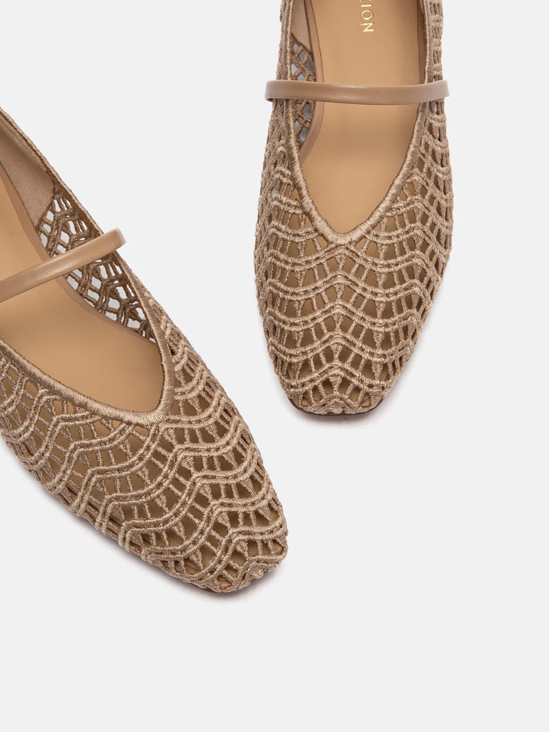 PAZZION, Dovira Woven Embossed Flats, Almond