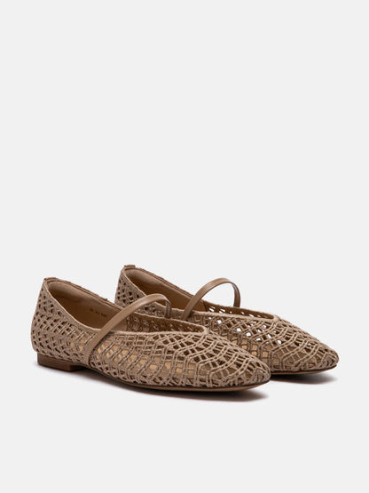 PAZZION, Dovira Woven Embossed Flats, Almond