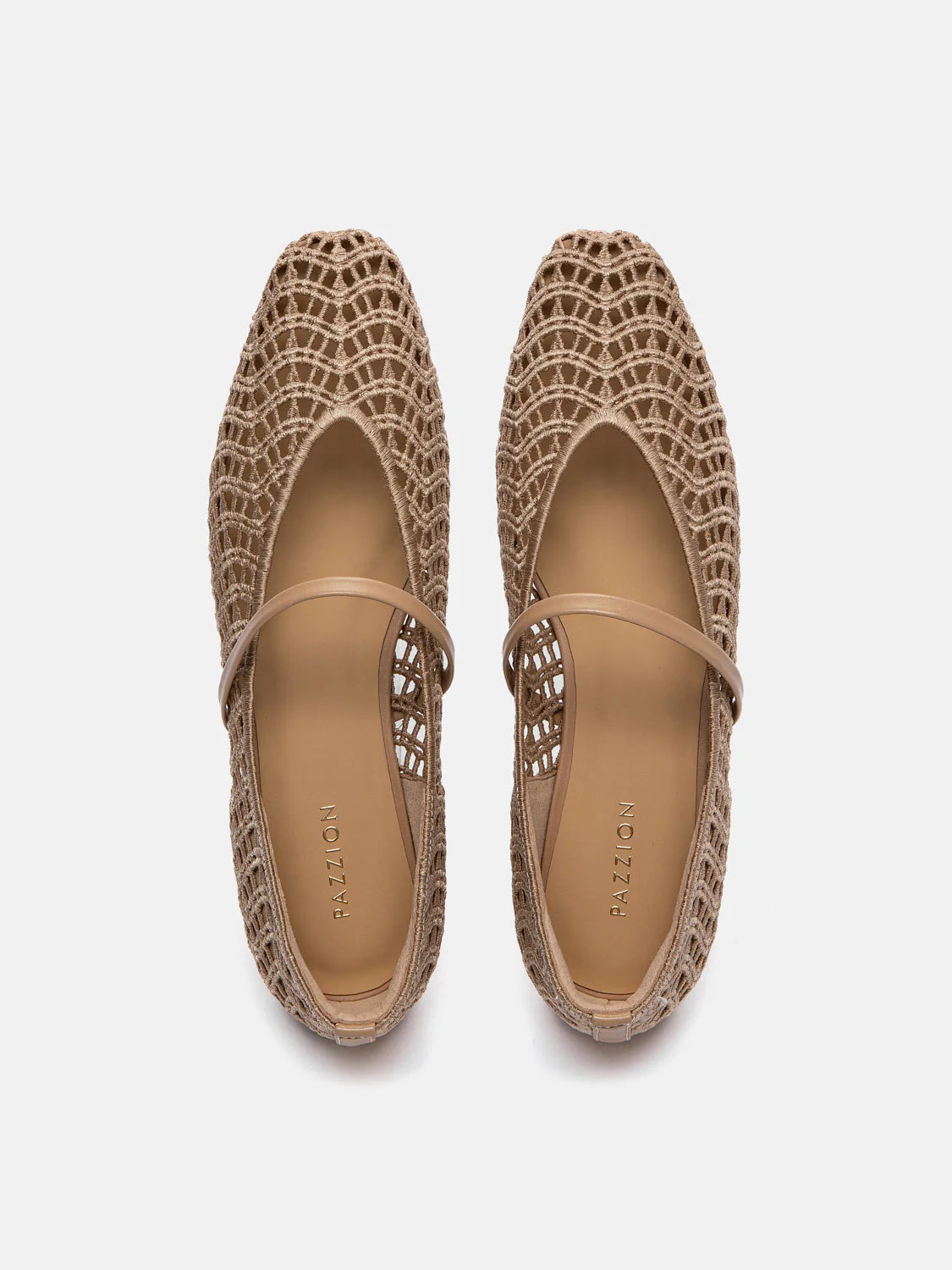 PAZZION, Dovira Woven Embossed Flats, Almond