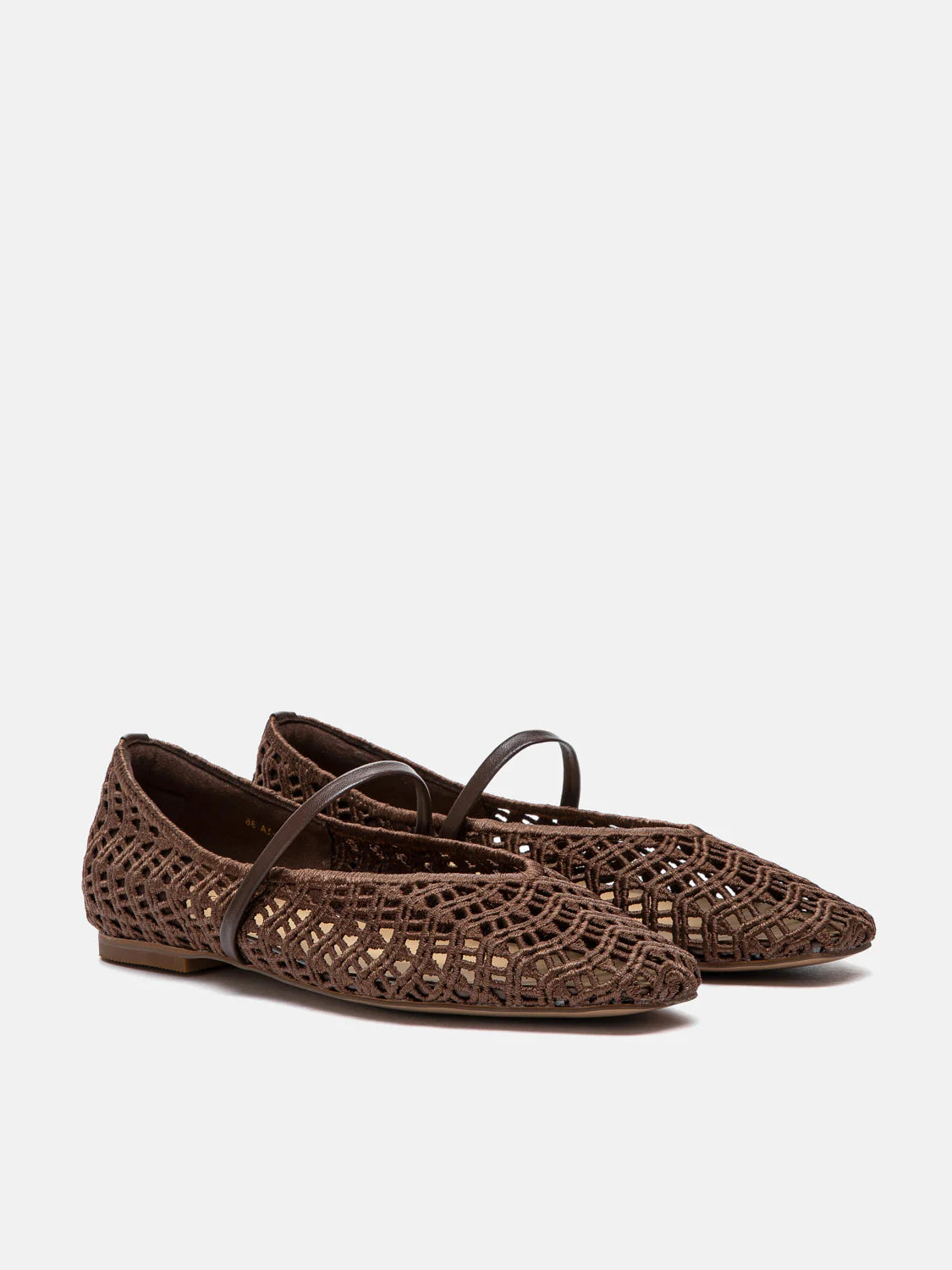 PAZZION, Dovira Woven Embossed Flats, Darkbrown