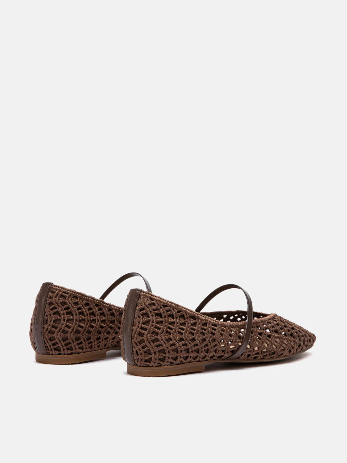 PAZZION, Dovira Woven Embossed Flats, Darkbrown