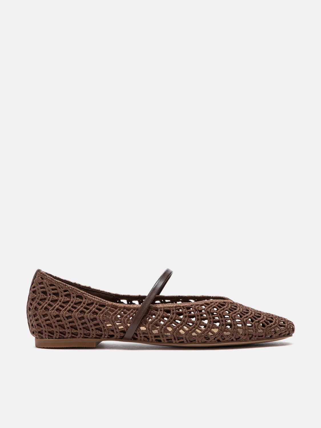 PAZZION, Dovira Woven Embossed Flats, Darkbrown