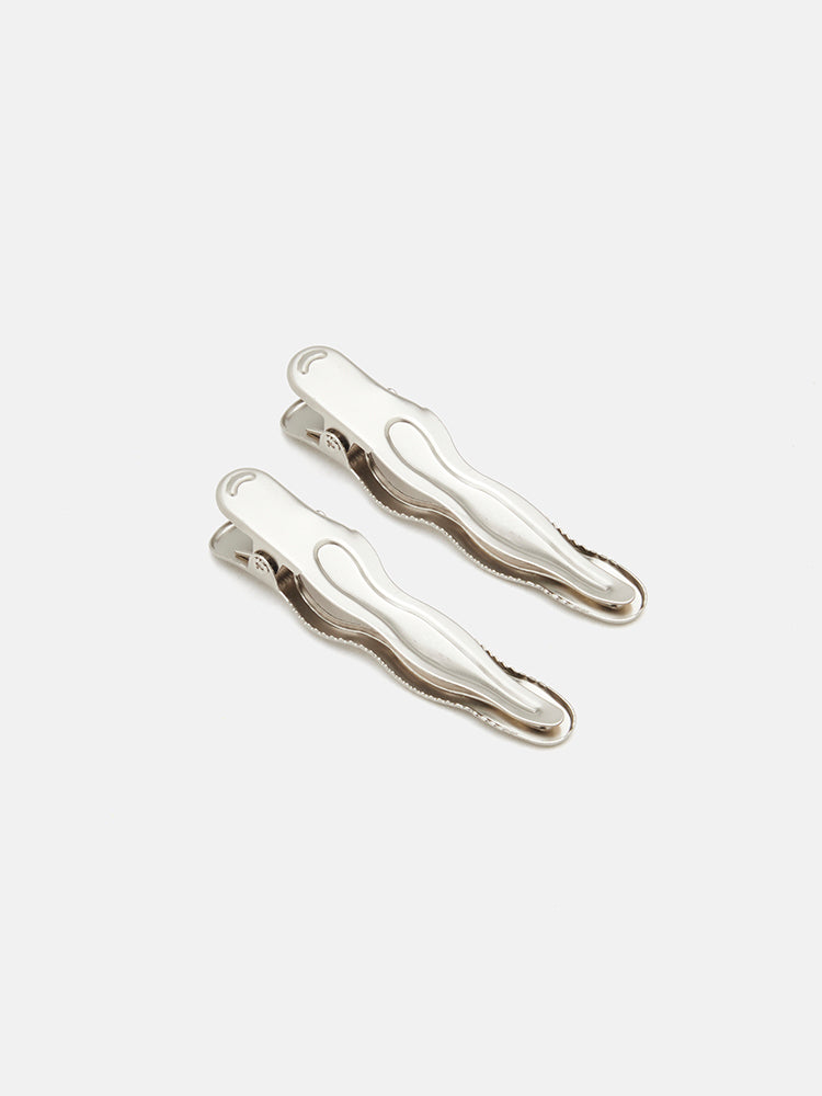 PAZZION, Drew Hollow Curve Hair Clip, Silver