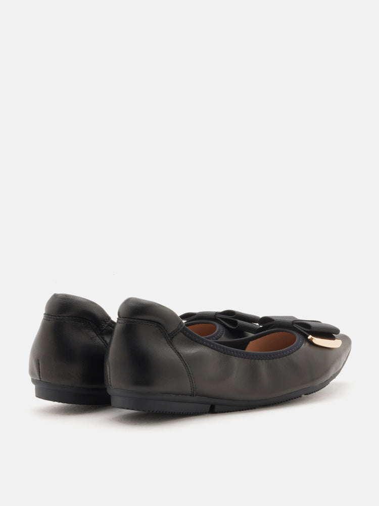 PAZZION, Elaia Point-Toe Ballerina Flats, Black